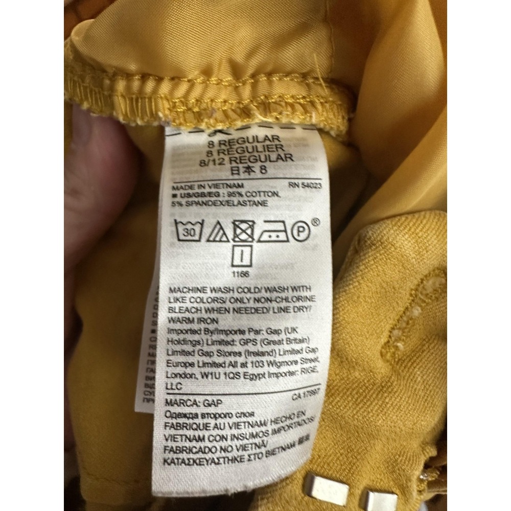 GAP Pants Womens 8 Mustard Yellow Signature Skinny Ankle Stretch Chino Twill - Picture 5 of 8